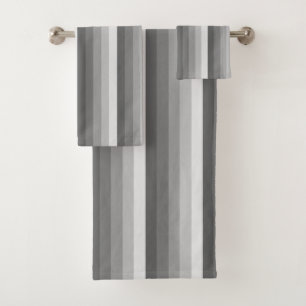 Grey shadow stripes bath towel set