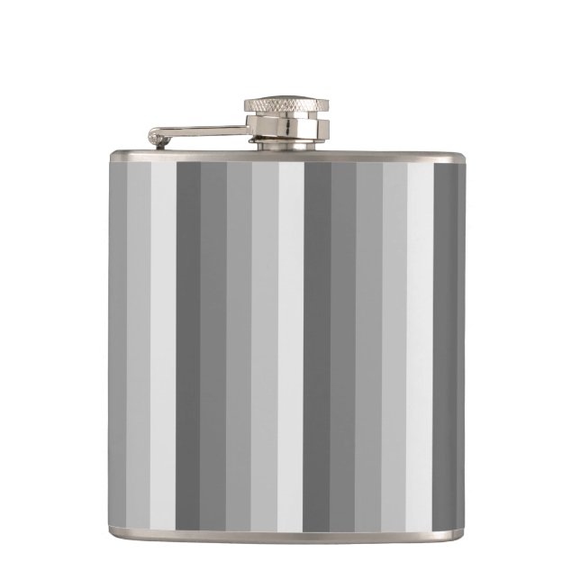 Grey shadow stripes hip flask (Front)