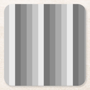 Grey shadow stripes square paper coaster
