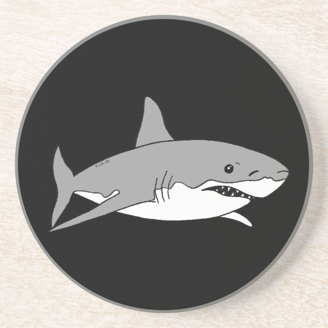 Grey shark coaster (Front)