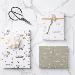 Grey Sheep Eid Mubarak Kids Wrapping Paper Sheet