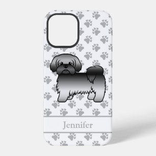 Grey Shih Tzu Cute Cartoon Dog & Name iPhone 12 Pro Case