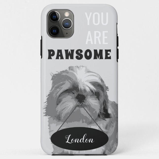 Grey Shih Tzu iPhone 11 Pro Max Case (Back)