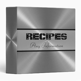 Grey Shiny Stainless Steel Metal 2 Binder