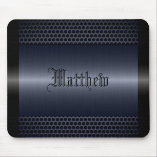 Grey Shiny Stainless Steel Metal Look Mouse Pad