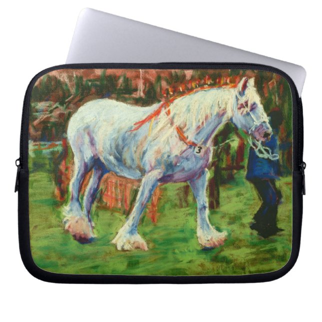 Grey Shire Horse 10 inch Laptop Sleeve (Front)