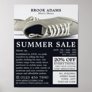 Grey Shoes, Men's Clothing Store Advertising Poster