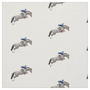 Grey Show Jumper Horse Equestrian Fabric
