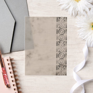 Grey Side Frame Vellum Invitations