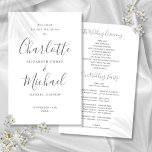 Grey Signature Script Wedding Program<br><div class="desc">Grey signature script wedding program featuring chic modern typography,  this stylish wedding program can be personalized with your special wedding day information. Designed by Thisisnotme©</div>