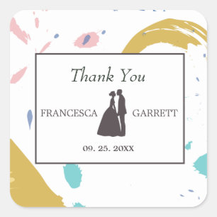 Grey Silhouette Square Sticker