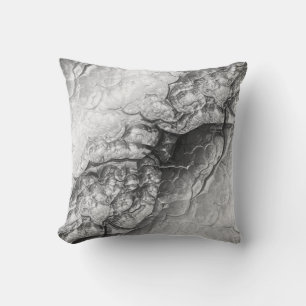 Grey & Silver Abstract Textured Pattern Throw Pillow