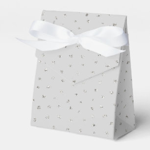 Grey Silver Confetti Baby Shower Favor Box