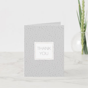 Grey Silver Confetti Thank you Card