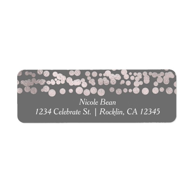 Grey Silver Dots Elegant Glam Wedding Invitation (Front)