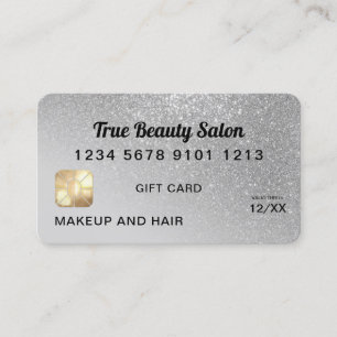 Grey Silver Glitter Credit Card Gift Certificate