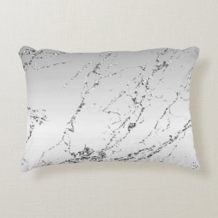 Grey Silver Glitzy Faux Glitter Accent Pillow