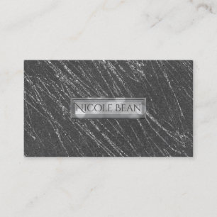 Grey & Silver Modern Glam Marble Stripe Designer Business Card
