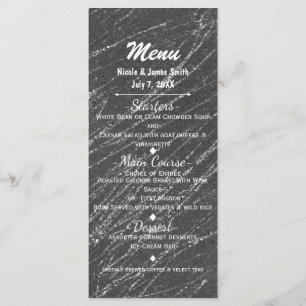 Grey & Silver Modern Glam Marble Stripe Party Menu