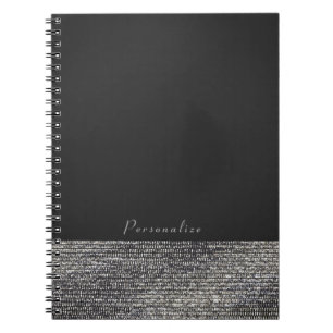 Grey & Silver Modern Glam Sequins Chic Elegant Notebook