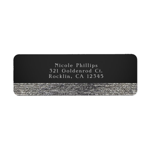 Grey & Silver Modern Glam Sequins Chic Invitation (Front)