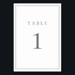 Grey Silver Modern Minimalist Table Number<br><div class="desc">Grey Silver Modern Minimalist Table Number. Customizable with numbers and/or colours.</div>
