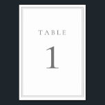 Grey Silver Modern Minimalist Table Number<br><div class="desc">Grey Silver Modern Minimalist Table Number. Customizable with numbers and/or colours.</div>