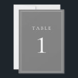 Grey Silver Modern Minimalist Table Number<br><div class="desc">Grey Silver Modern Minimalist Table Number. Customizable with numbers and/or colours.</div>