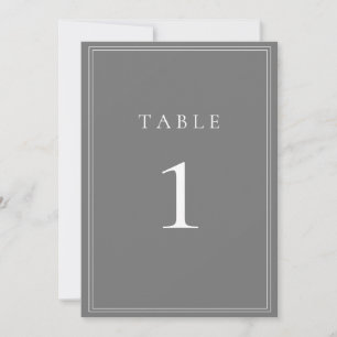 Grey Silver Modern Minimalist Table Number