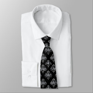 Grey Silver Pattern Tie