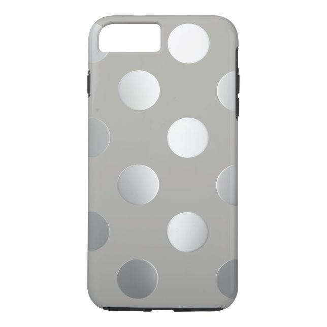 Grey, Silver Polka Dots Case-Mate iPhone Case (Back)