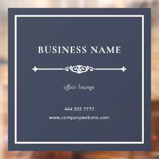 Grey Simple Business Office Lounge White Frame Window Cling