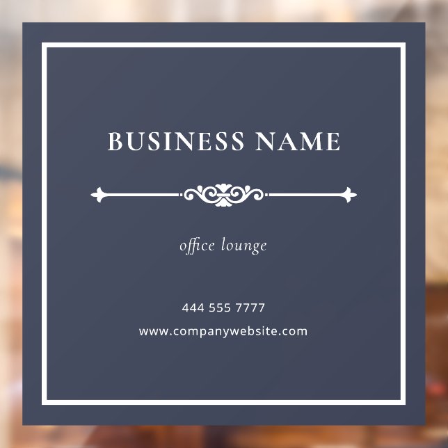 Grey Simple Business Office Lounge White Frame Window Cling (Sheet 2)
