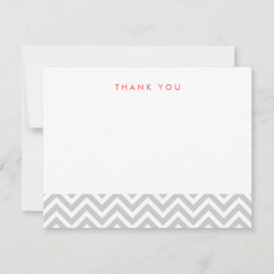 Grey Simple Chevron Merci Cartes de notes