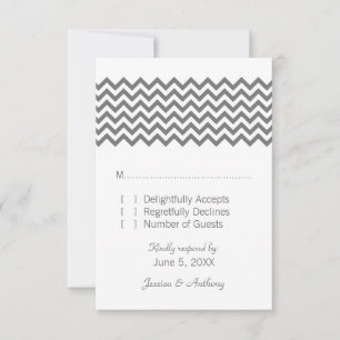 Grey Simple Chevron Response Card
