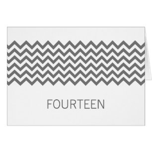 Grey Simple Chevron Table Number Card