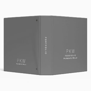 Grey Simple Minimalist Portfolio Binder