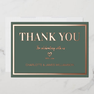 Grey Simple Minimalist Wedding Thank You   