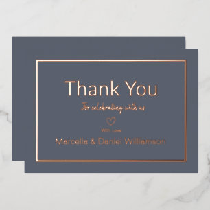 Grey Simple Minimalist Wedding Thank You