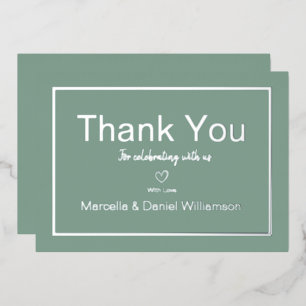 Grey Simple Minimalist Wedding Thank You  
