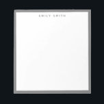 Grey Simple Modern Notepad<br><div class="desc">Grey Simple Modern Professional Border Notepad</div>