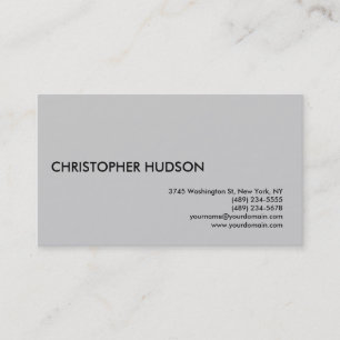 Grey Simple Moderne Carte de visite Consultant