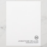 Grey Simple Monogram Typographic Name Title Letterhead<br><div class="desc">Elevate your business correspondence with this sleek and professional grey simple monogram typographic name title letterhead. The minimalist design features a bold monogram and customizable name and title field for a personalized touch. Perfect for businesses, entrepreneurs, and professionals alike, this letterhead is printed on high-quality paper for a crisp and...</div>