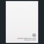 Grey Simple Monogram Typographic Name Title Letterhead<br><div class="desc">Elevate your business correspondence with this sleek and professional grey simple monogram typographic name title letterhead. The minimalist design features a bold monogram and customizable name and title field for a personalized touch. Perfect for businesses, entrepreneurs, and professionals alike, this letterhead is printed on high-quality paper for a crisp and...</div>