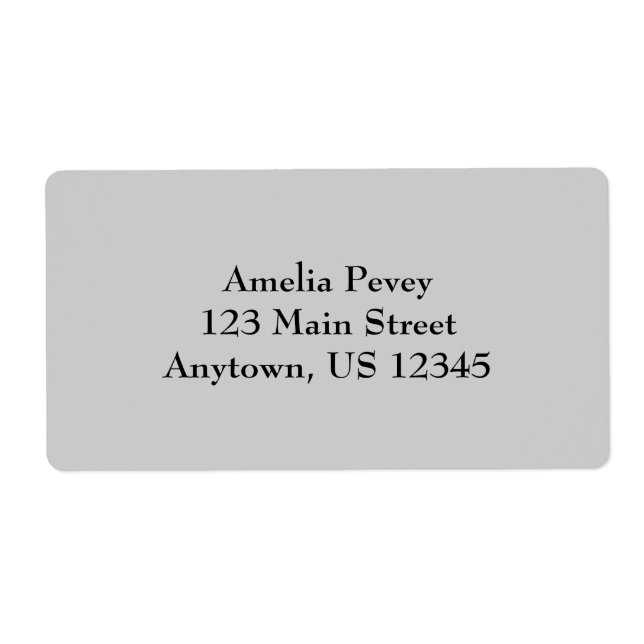 Grey Simple Plain Shipping Labels (Front)