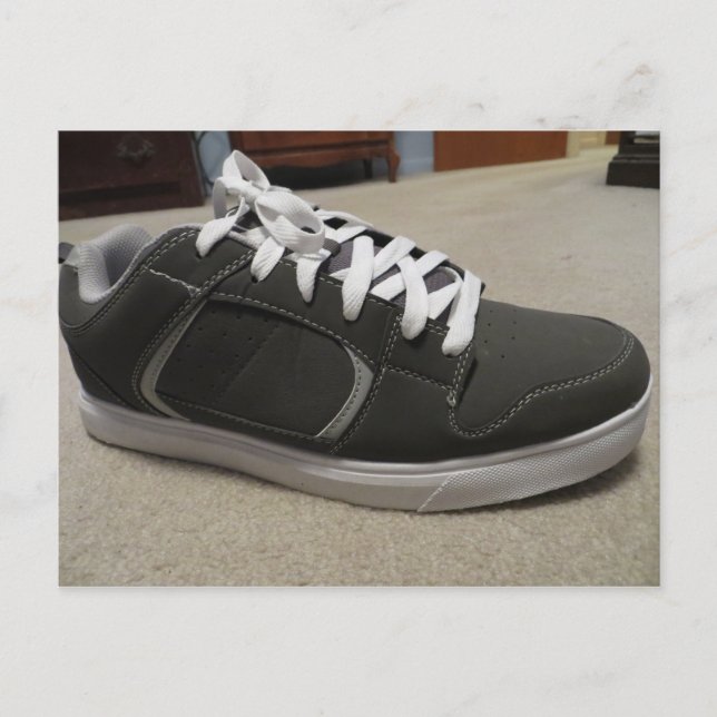 Grey Skateboard Shoe Postcard (Front)