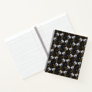 Grey sketchy elephants notebook