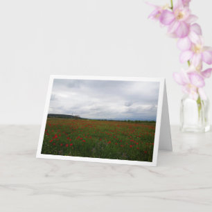 Grey Skies over Poppy Field Landscape Card