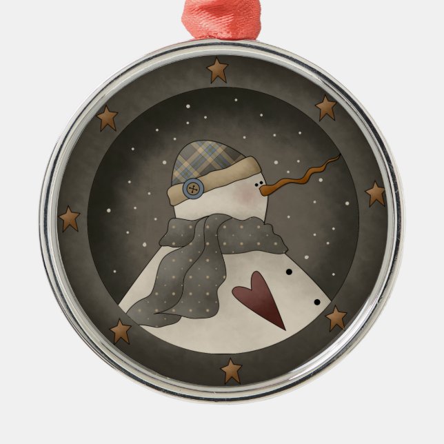 Grey Skies Snowman Keepsake Ornament (Front)
