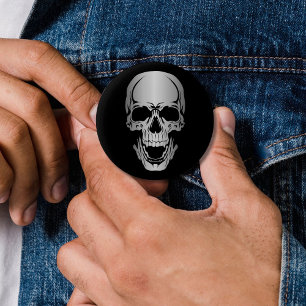 Grey Skull Button